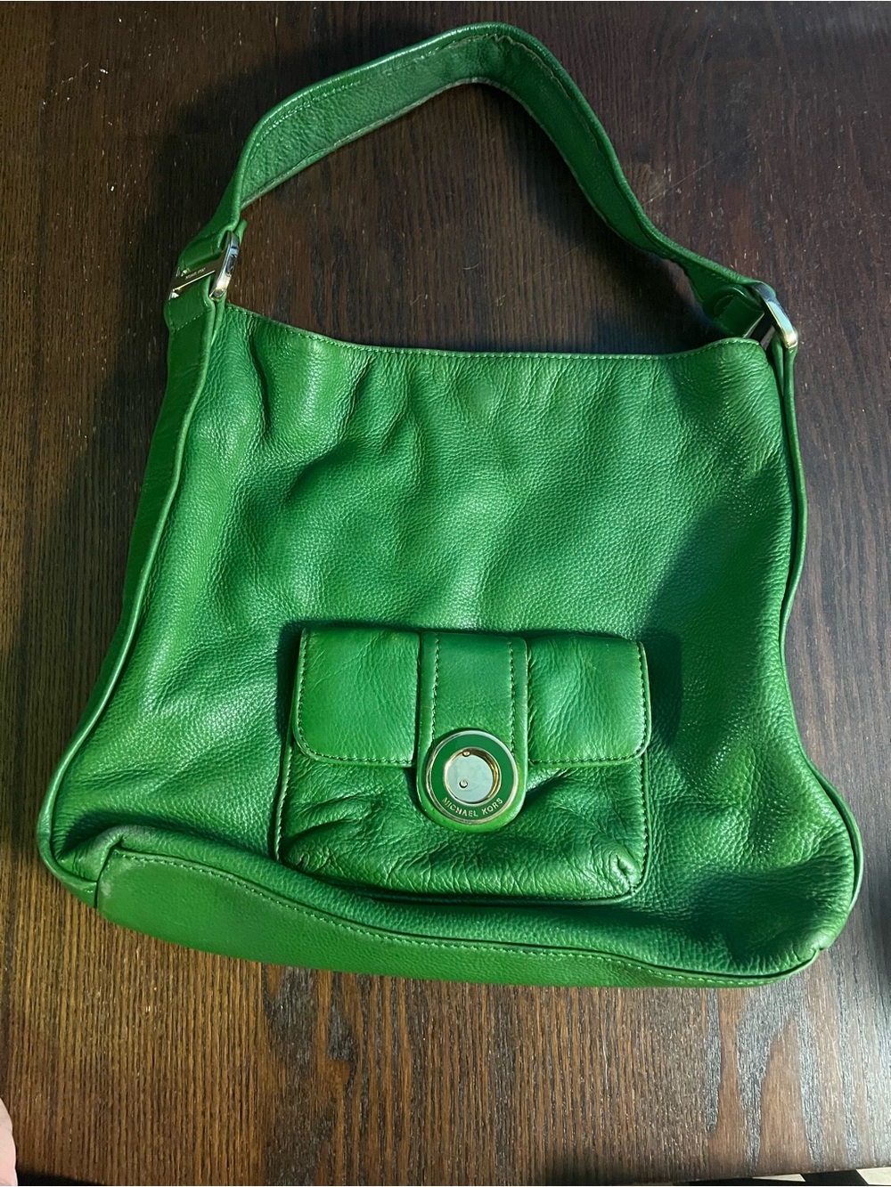 Michael Kors Bright Green Leather Shoulder Hobo